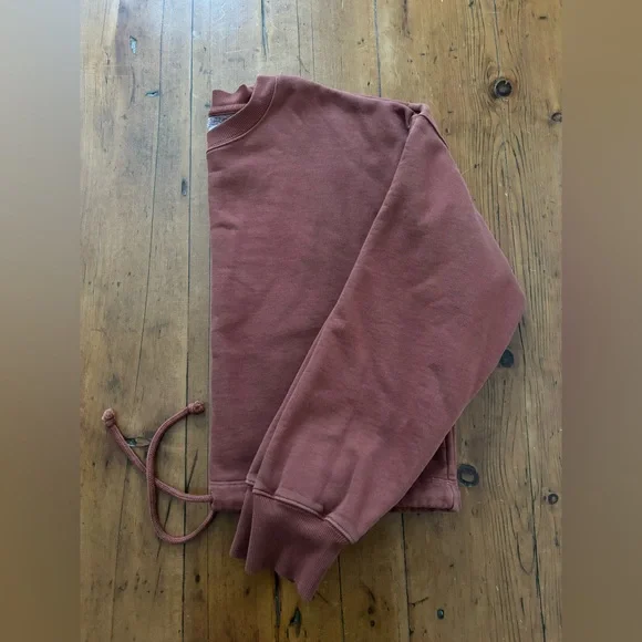 Wilfred crew neck sweater, faded brick red, fleece, cropped & oversized - Picture 4 of 4